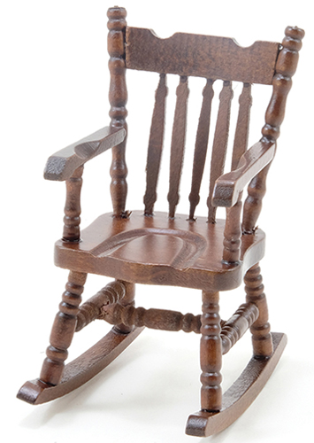 Dollhouse Miniature Boston Rocker, Walnut